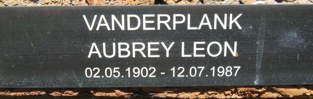 VANDERPLANK Aubrey Leon 1902-1987