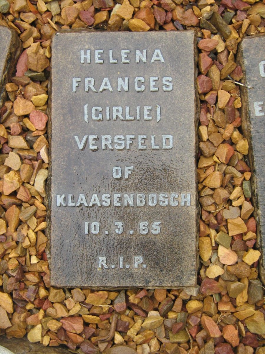 VERSFELD Helena Frances -1965