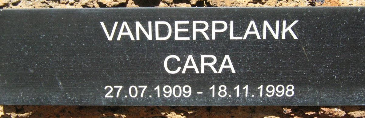 VANDERPLANK Cara 1909-1998
