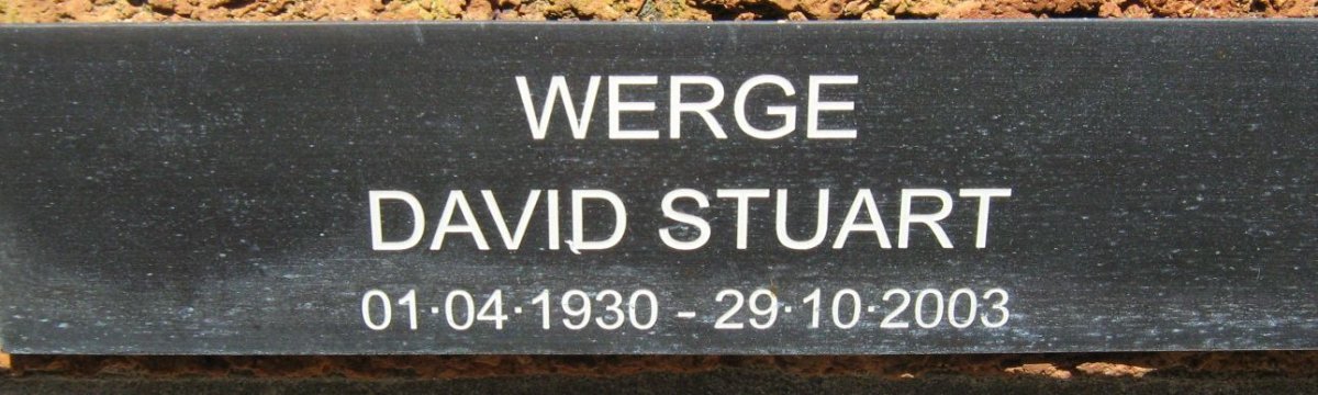 WERGE David Stuart 1930-2003