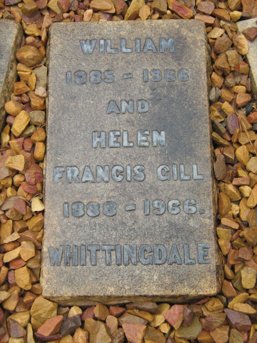 WHITTINGDALE William 1885-1966 &amp; Helen Francis Gill 1888-1966