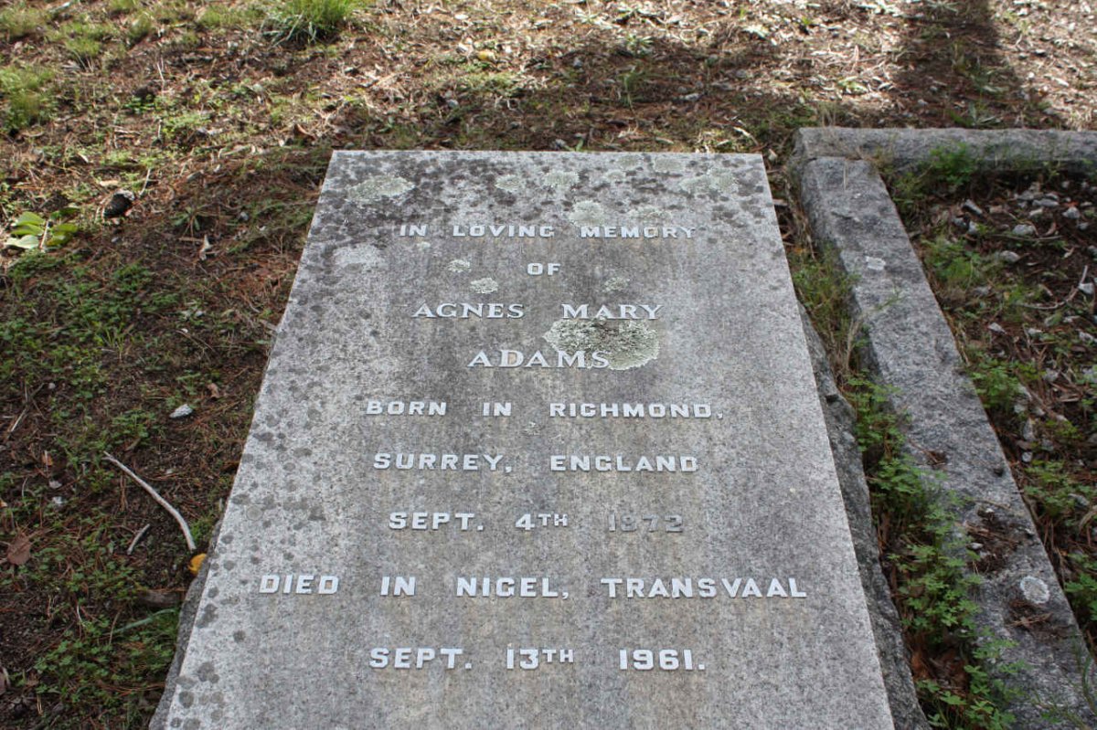 ADAMS Agnes Mary 1872-1961
