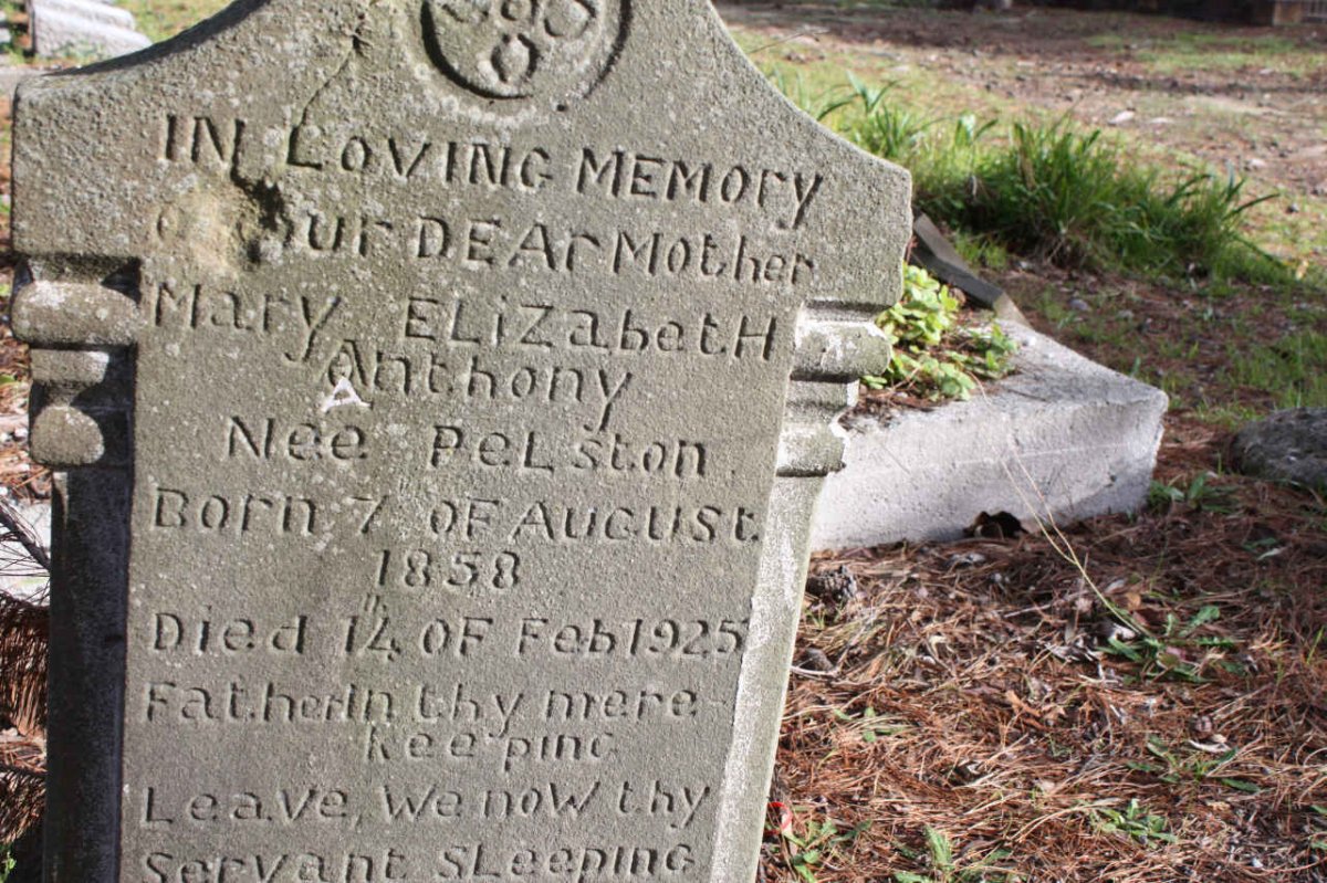 ANTHONY Mary Elizabeth nee PELSTON 1858-1925