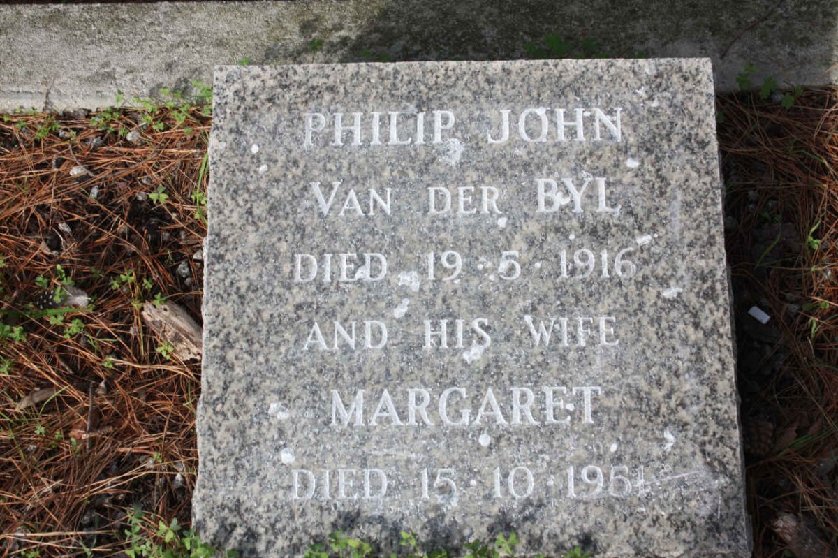 BYL Philip John, van der -1916 &amp; Margaret -1951 