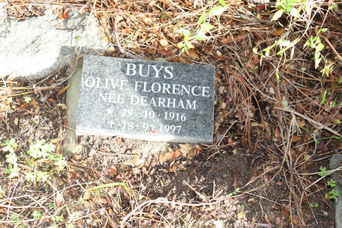 BUYS Olive Florence nee DEARHAM 1916-1997