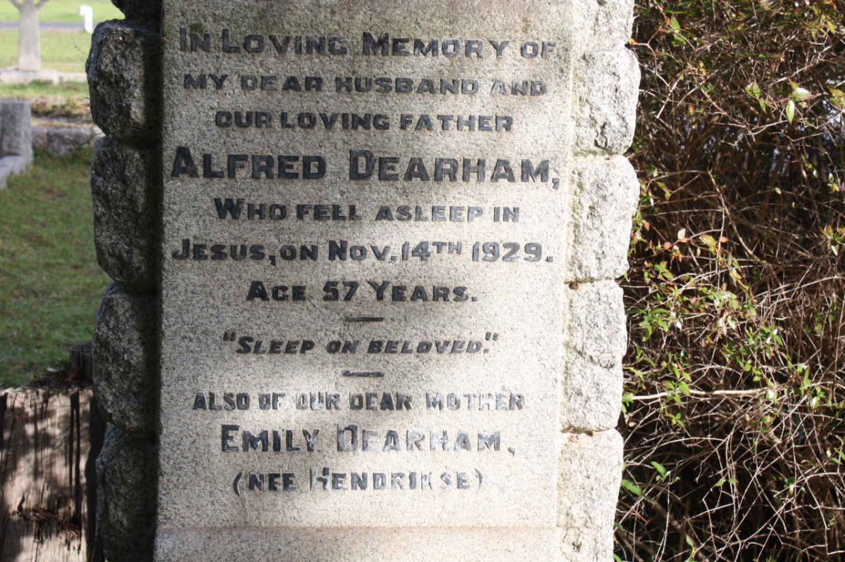 DEARHAM Alfred -1929 &amp; Emily HENDRIKSE  -1933