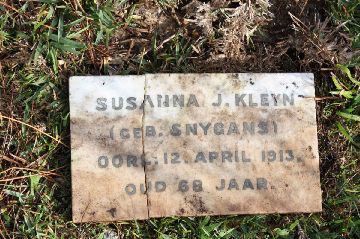 KLEYN Susanna J. nee SNYGANS  -1913