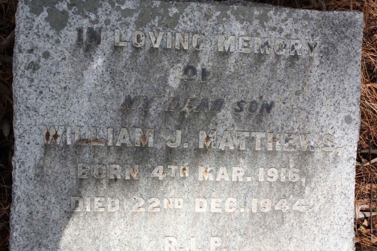 MATTHEWS William J. 1916-1944