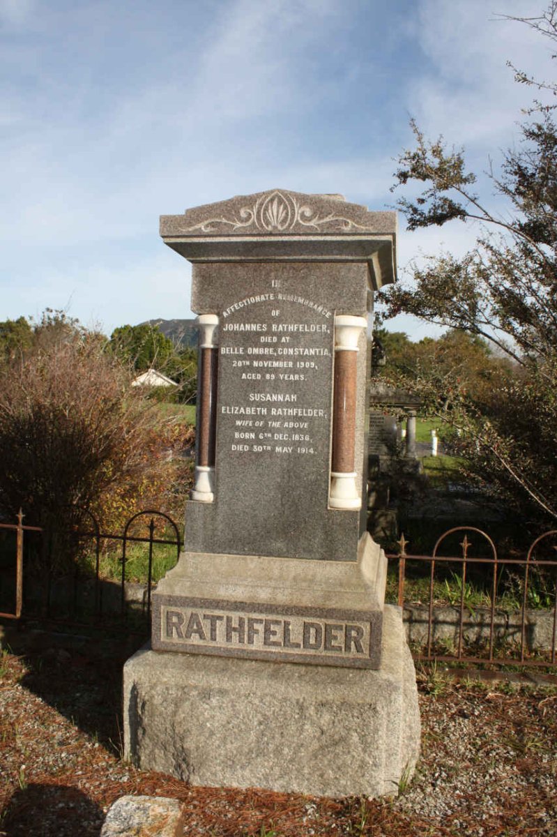 RATHFELDER Johannes -1909 &amp; Susannah Elizabeth 1836-1914