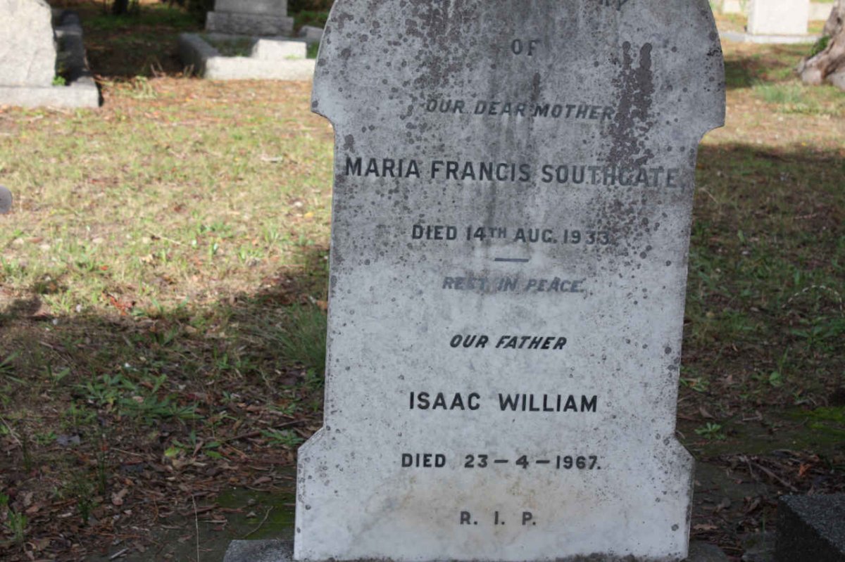 SOUTHGATE Isaac William -1967 &amp; Maria Francis -1933