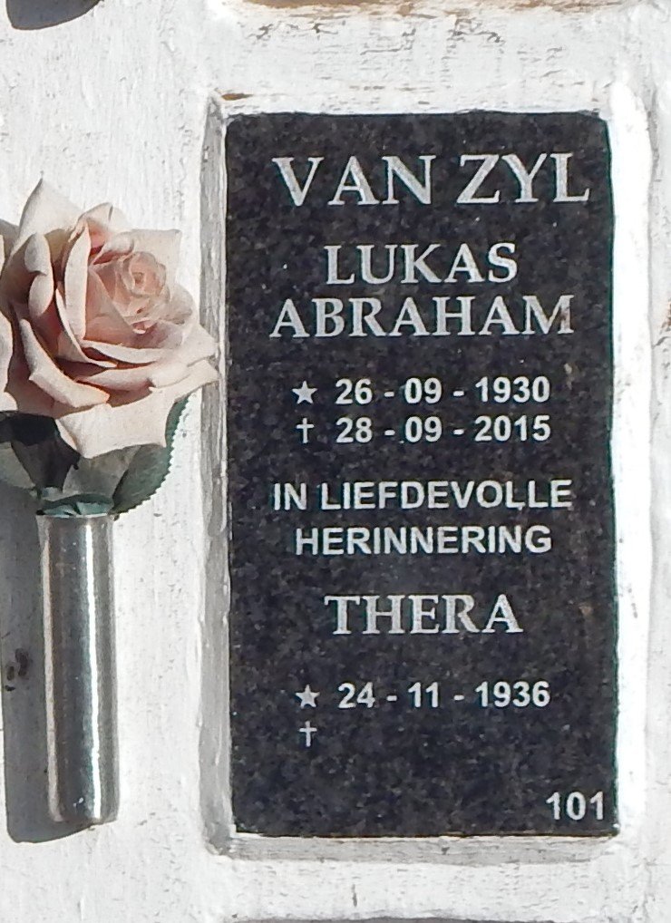 ZYL Lukas Abraham, van 1930-2015 &amp; Thera 1936-