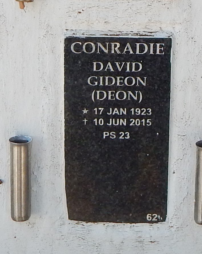 CONRADIE David Gideon 1923-2015