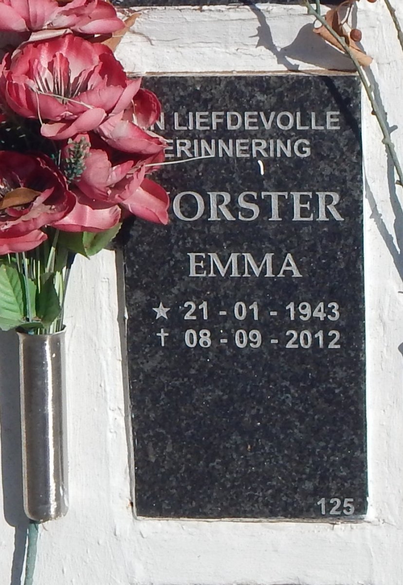 VORSTER Emma 1943-2012