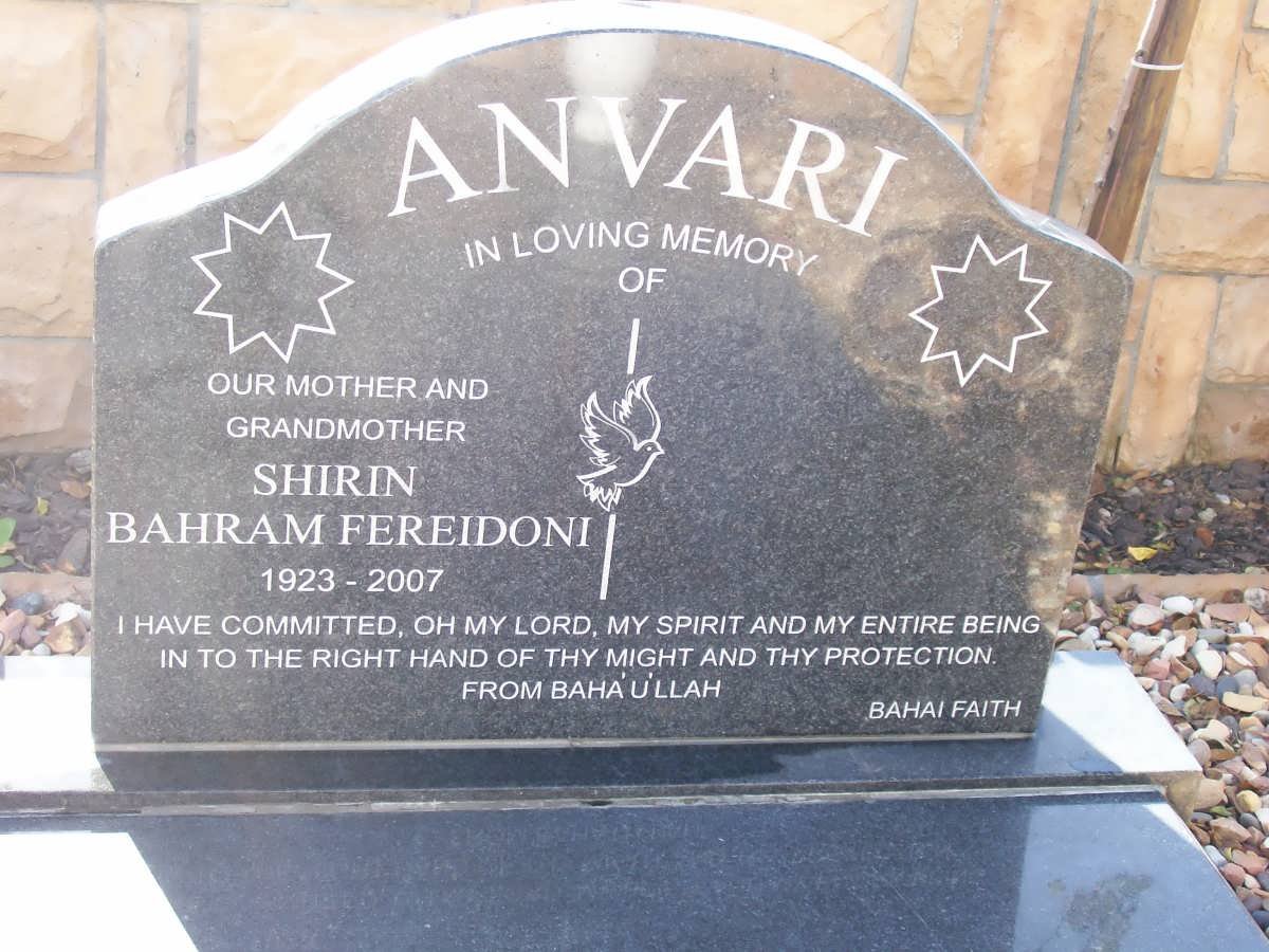 ANVARI Shirin Bahram Fereidoni 1923-2007