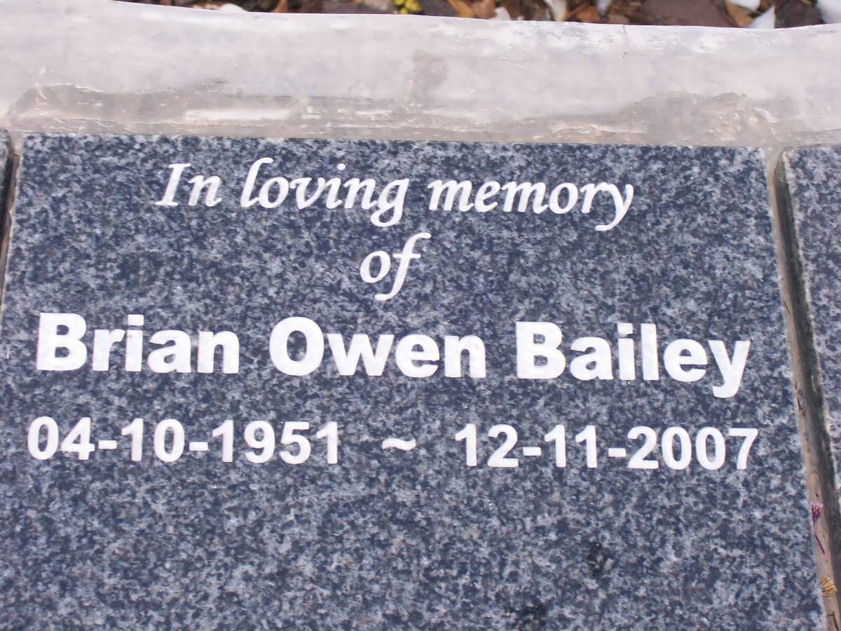 BAILEY Brian Owen 1951-2007