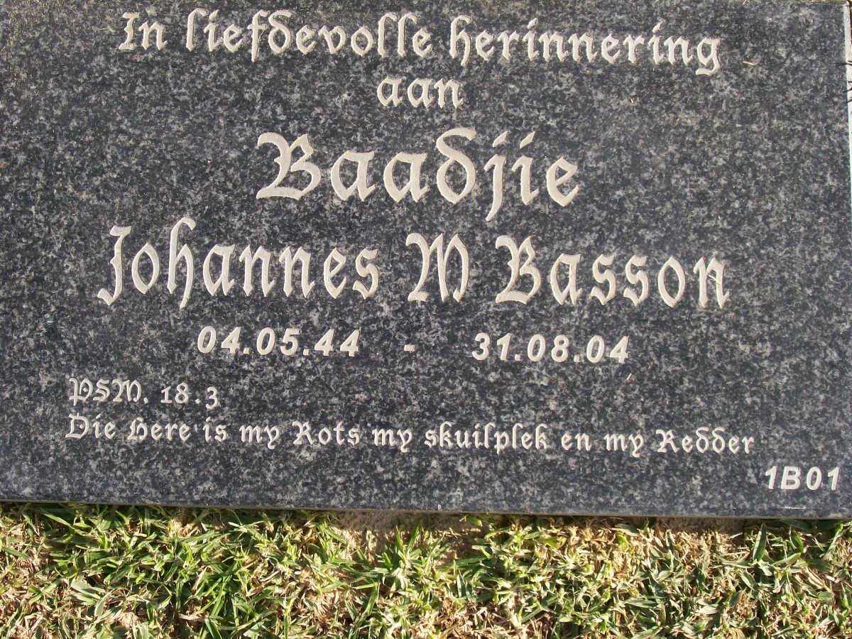 BASSON Johannes M. 1944-2004