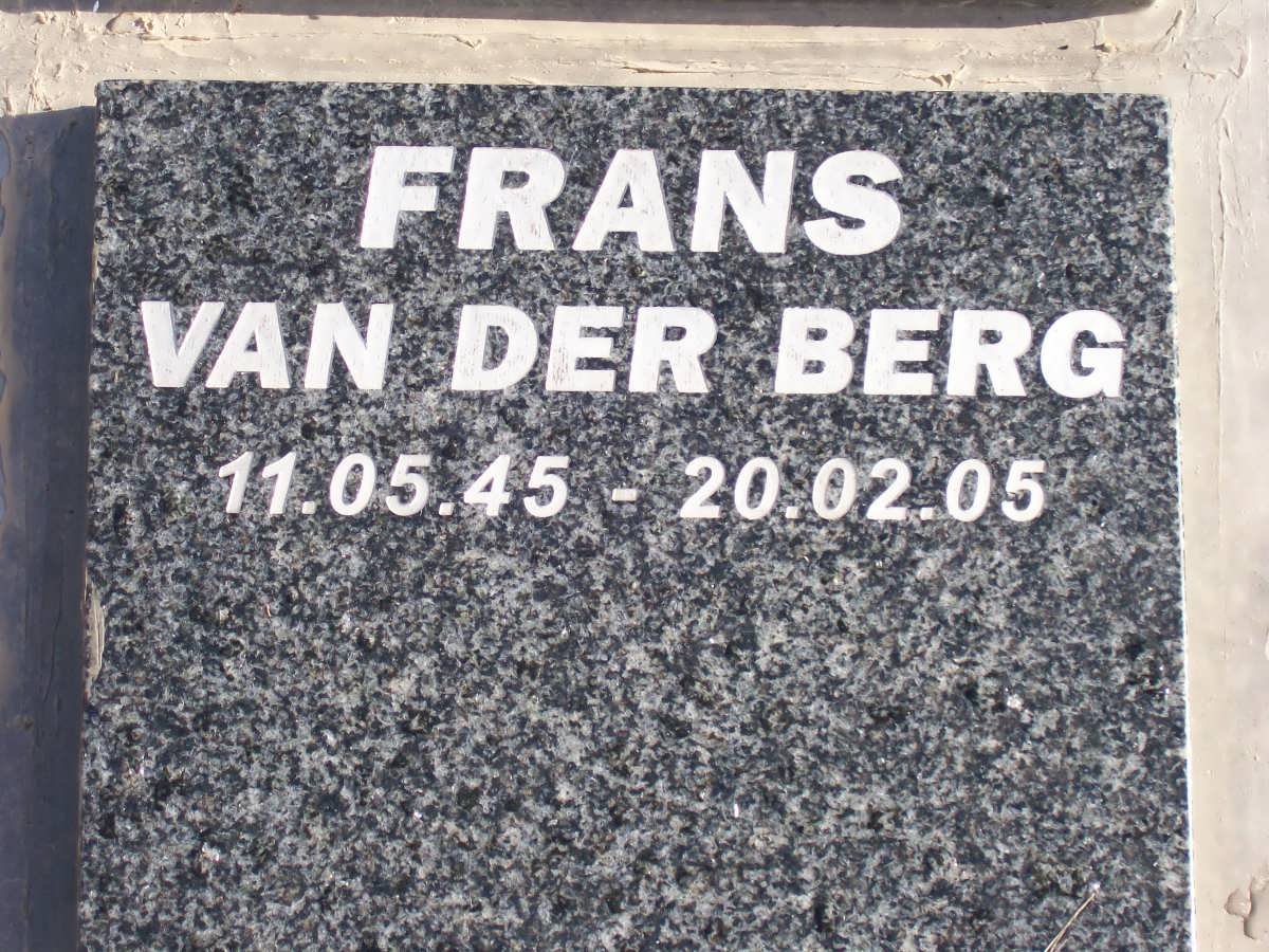 BERG Frans, van der 1945-2005