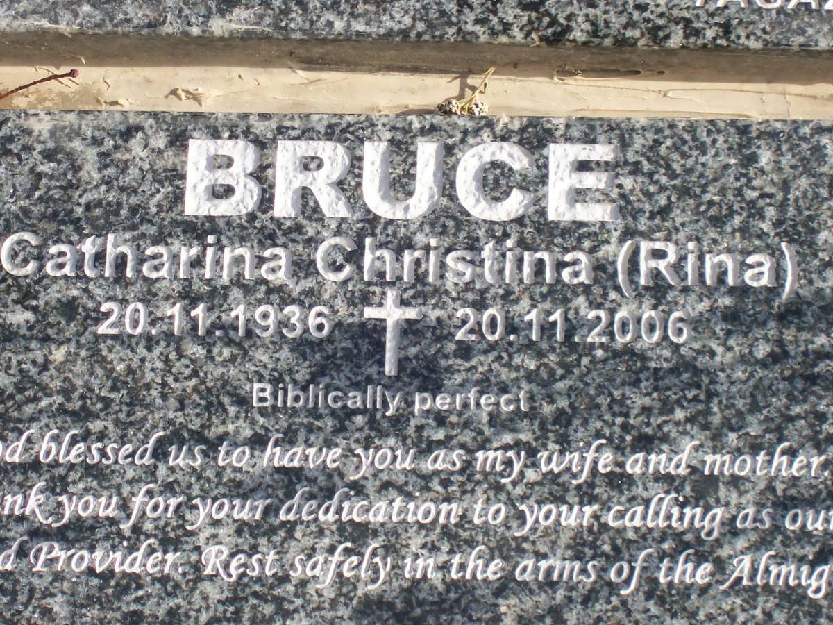 BRUCE Catharina Christina 1936-2006