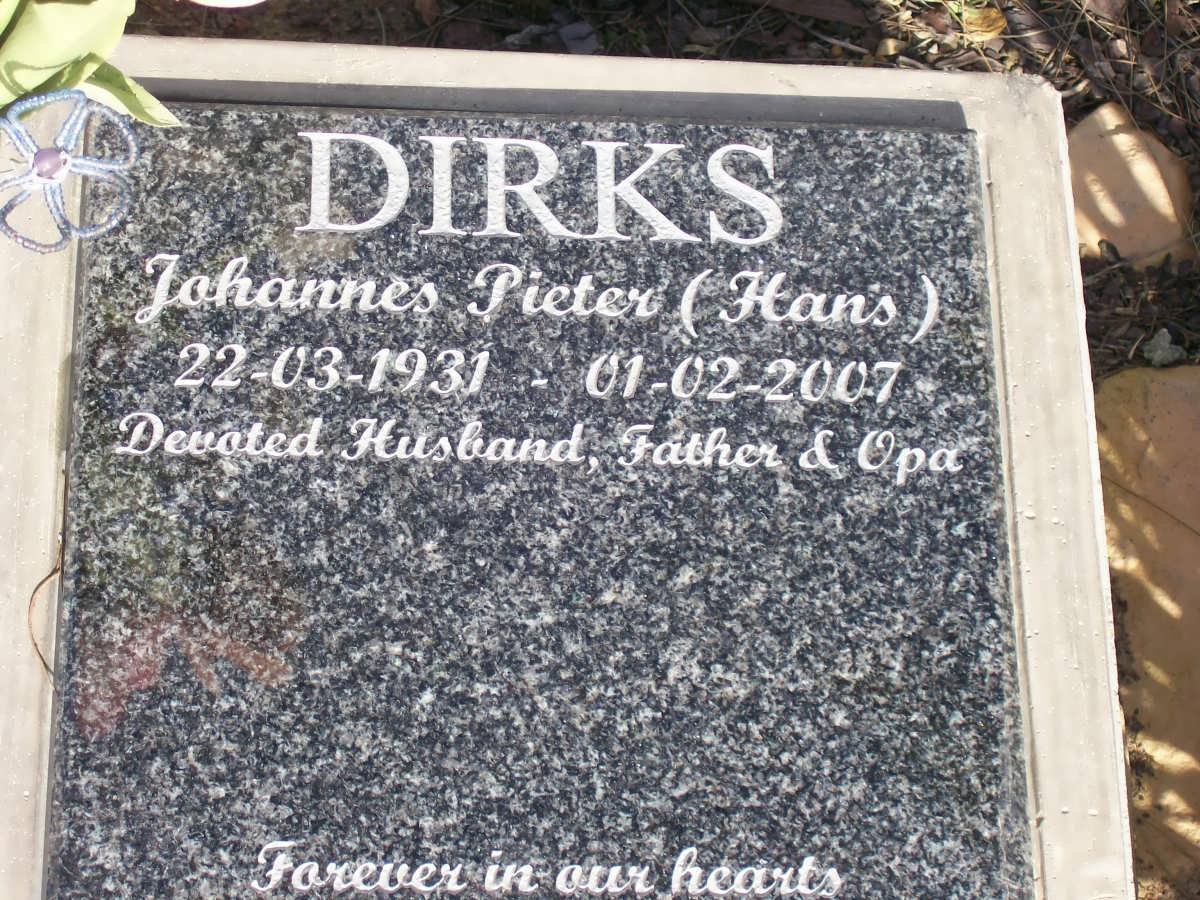 DIRKS Johannes Pieter 1931-2007