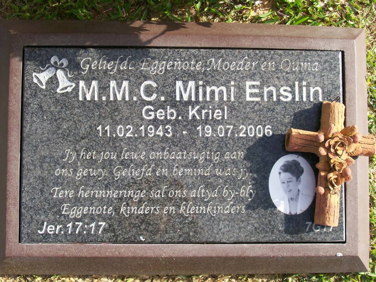 ENSLIN M.M.C. nee KRIEL 1943-2006