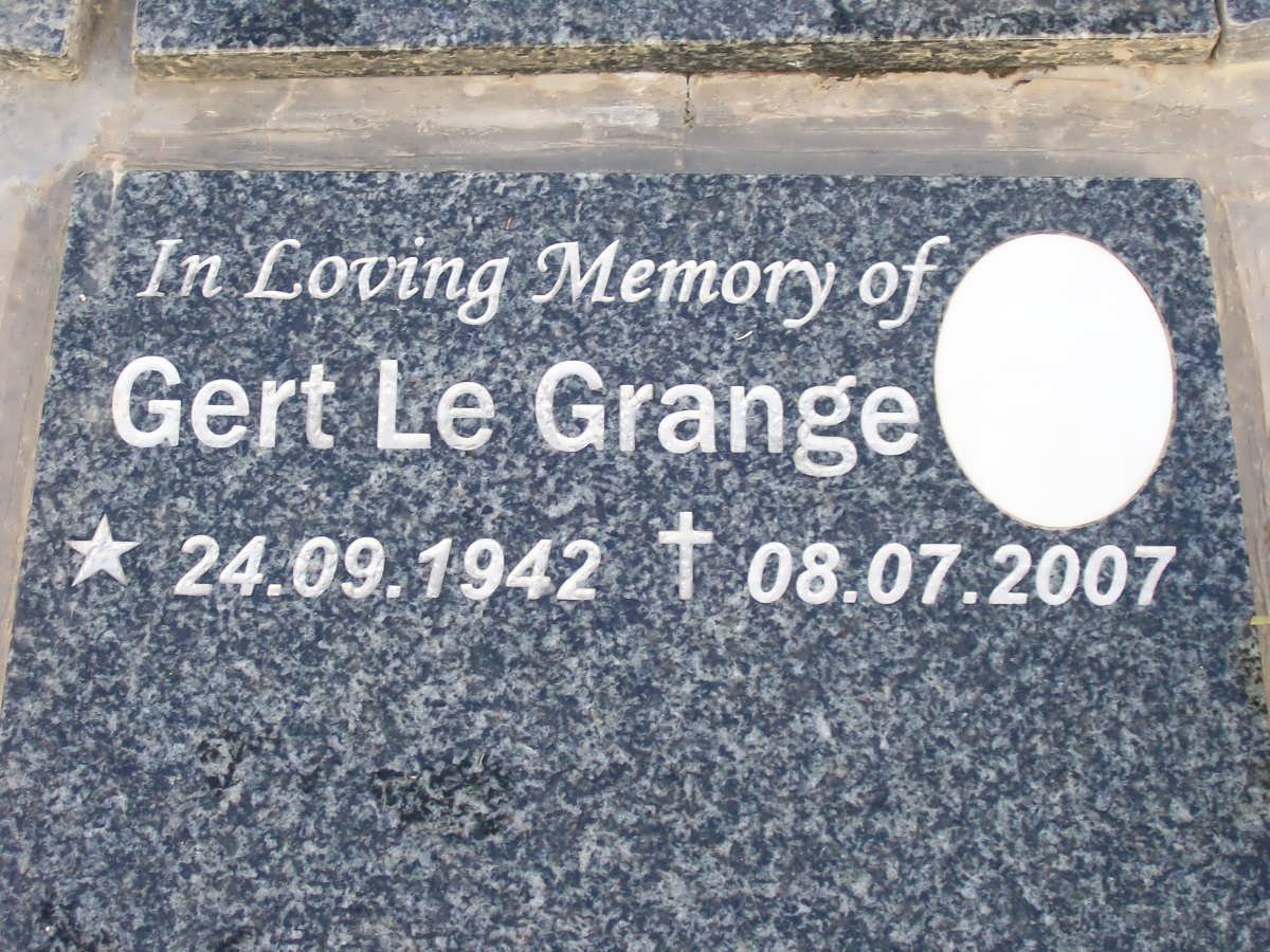 GRANGE Gert, le 1942-2007