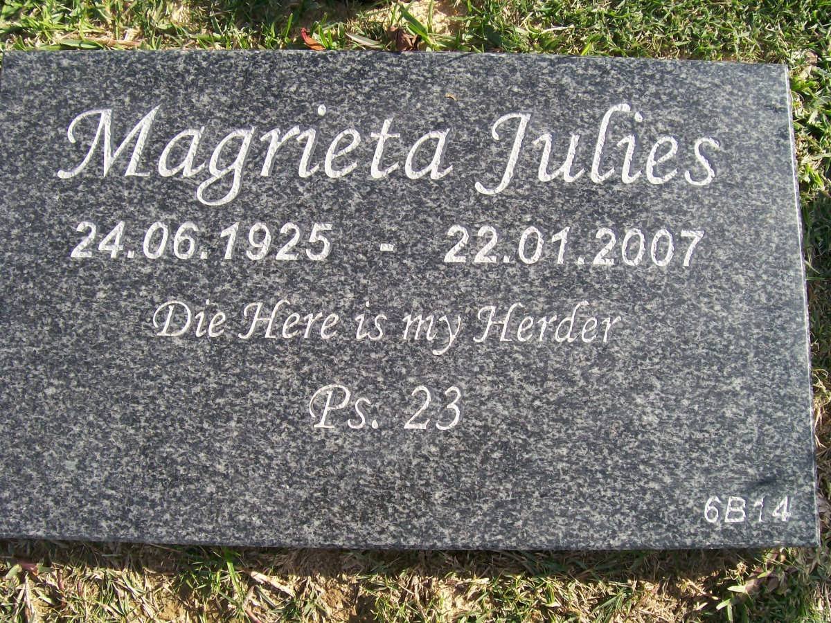JULIES Magrieta 1925-2007