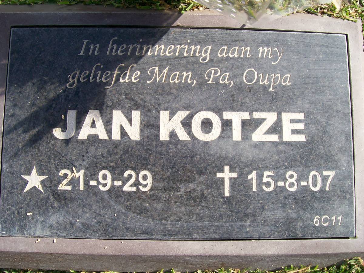 KOTZE Jan 1929-2007