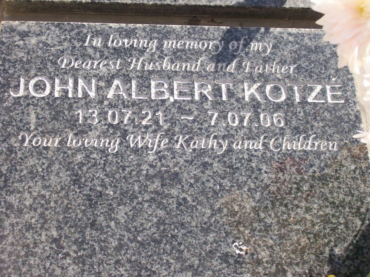 KOTZE John Albert 1921-2006