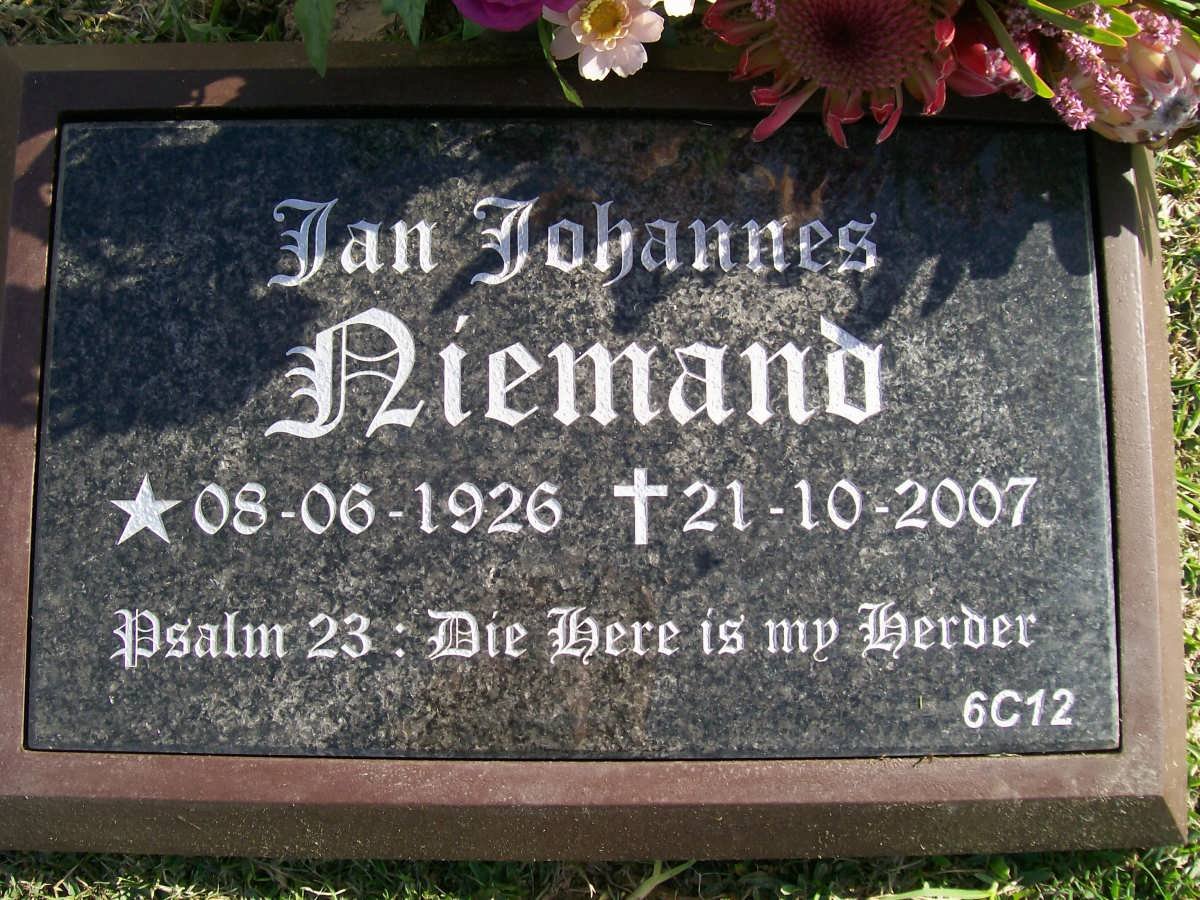 NIEMAND Jan Johannes 1926-2007