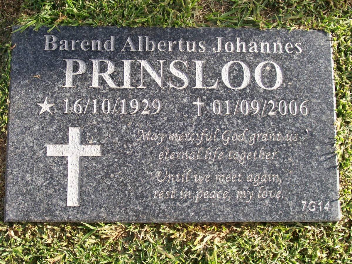PRINSLOO Barend Albertus Johannes 1929-2006