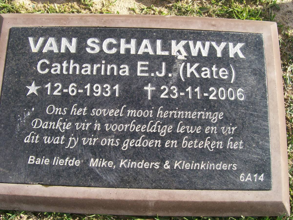 SCHALWYK Catharina E.J., van 1931-2006