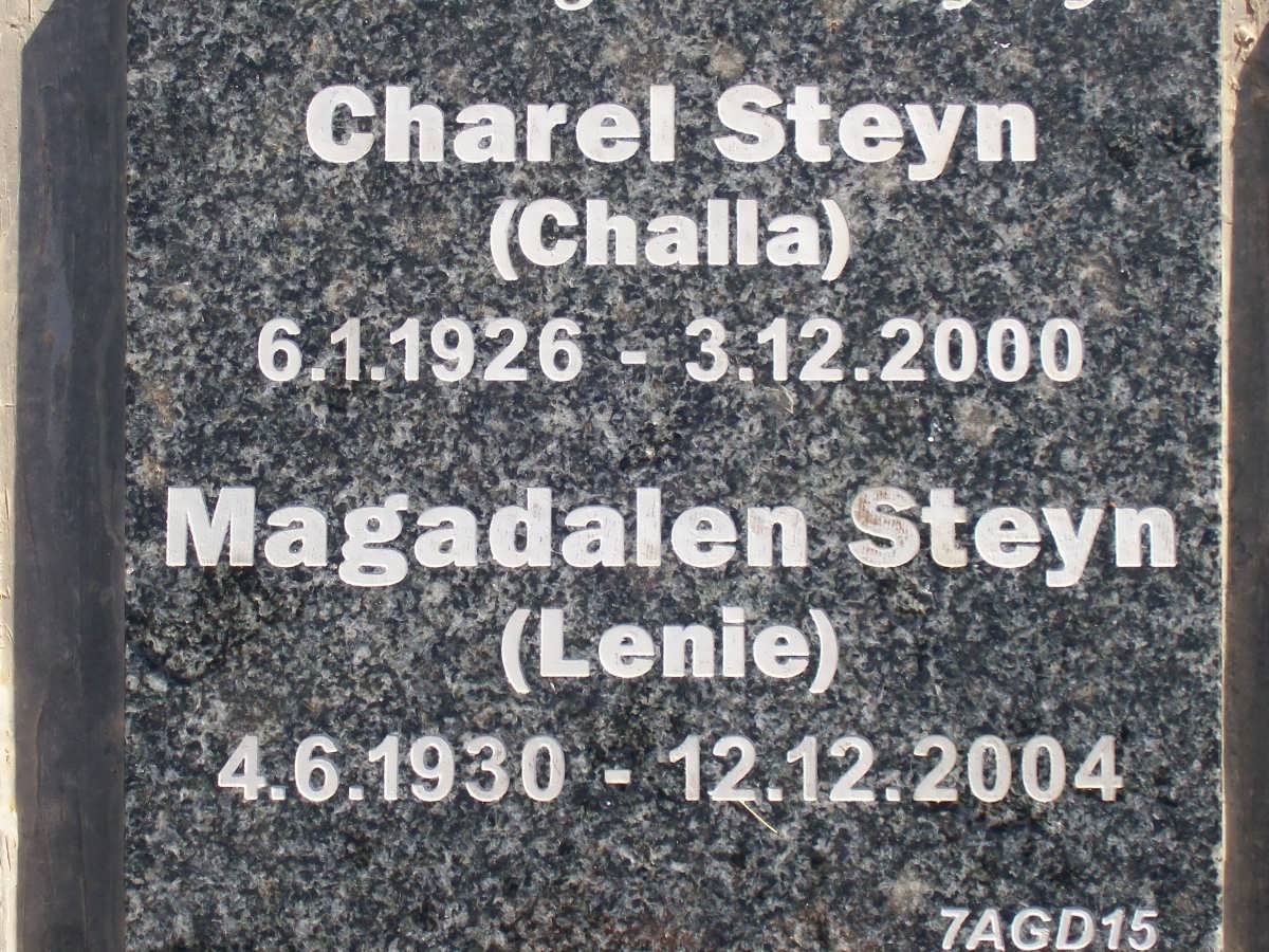 STEYN Charel 1926-2000 &amp; Magadalen 1930-2004