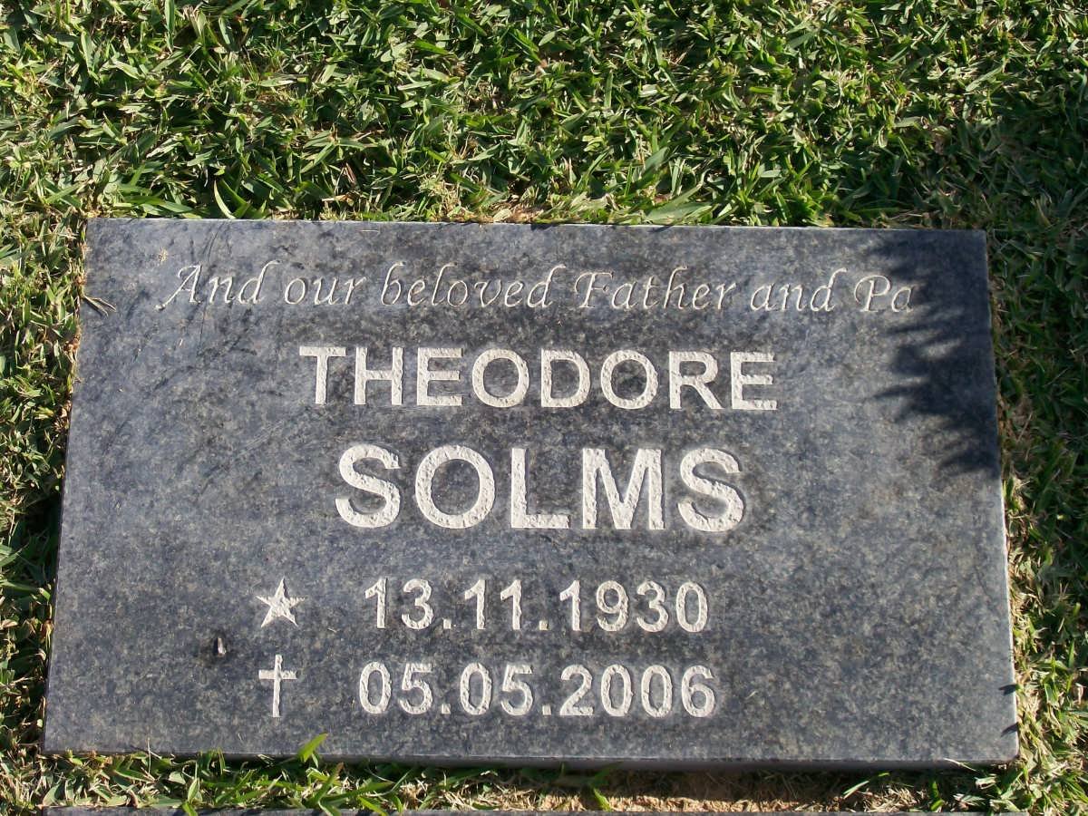 SOLMS Theodore 1930-2006