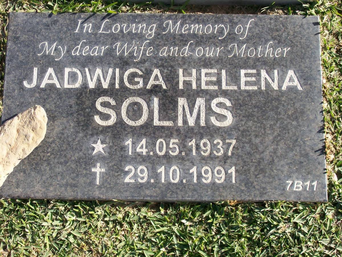 SOLMS Jadwiga Helena 1937-1991