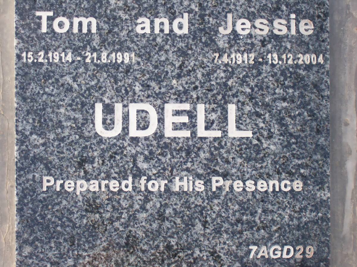 UDELL Tom 1914-1991 &amp; Jessie 1912-2004