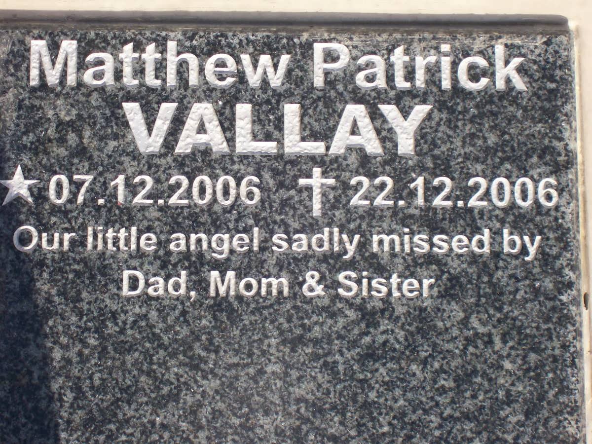 VALLAY Matthew Patrick 2006-2006