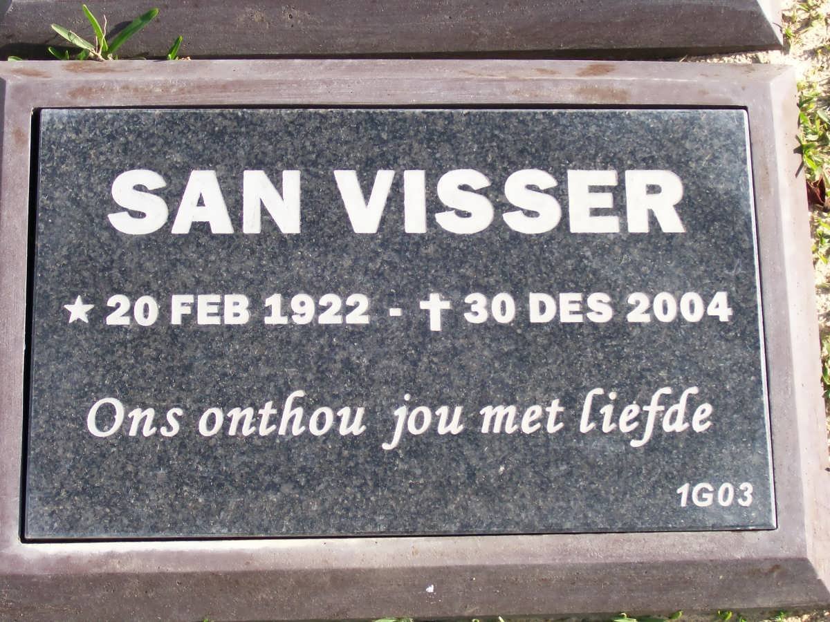 VISSER San 1922-2004