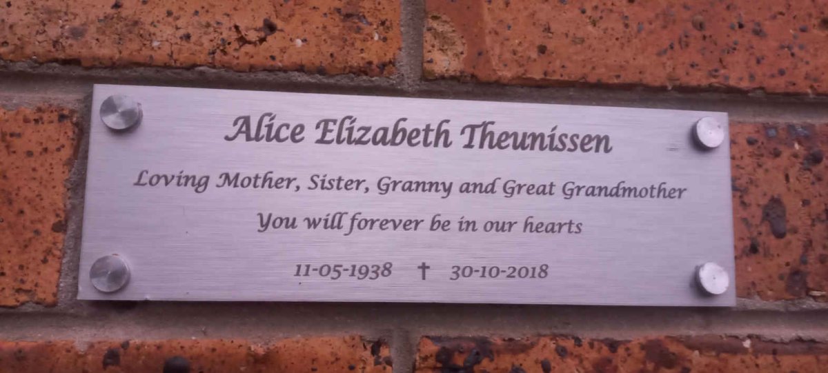 THEUNISSEN Alice Elizabeth 1938-2018