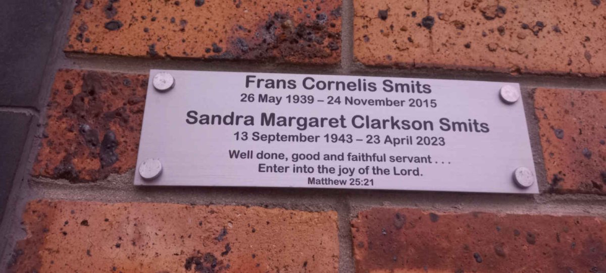 SMITS Frans Cornelis 1939-2015 & Sandra Margaret CLARKSON 1943-2023
