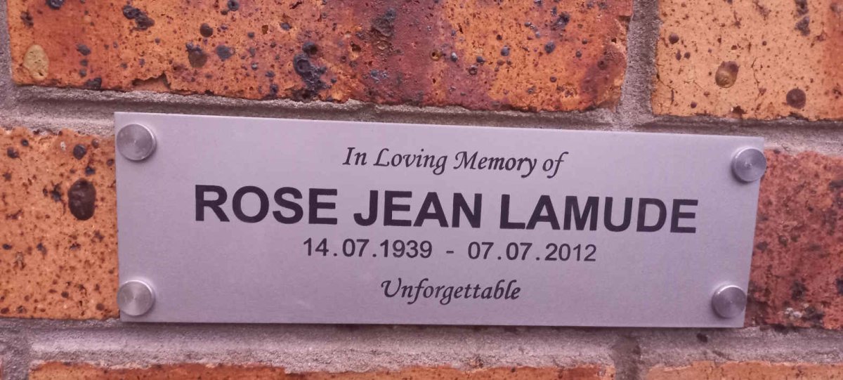 LAMUDE Rose Jean 1939-2012