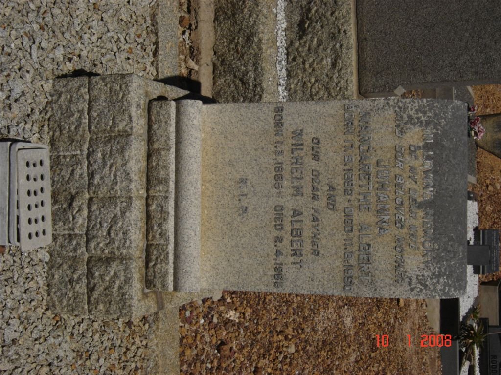 ALBERT Wilhelm 1886-1985 &amp; Johanna Margarethe 1892-1990