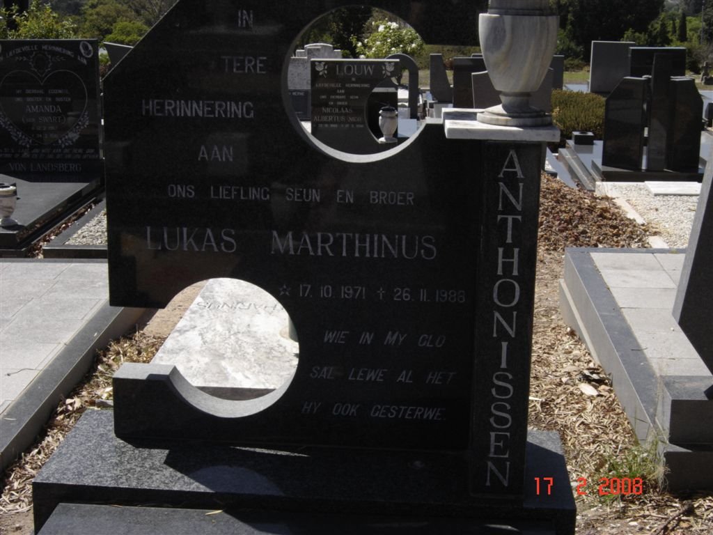 ANTHONISSEN Lukas Marthinus 1971-1988