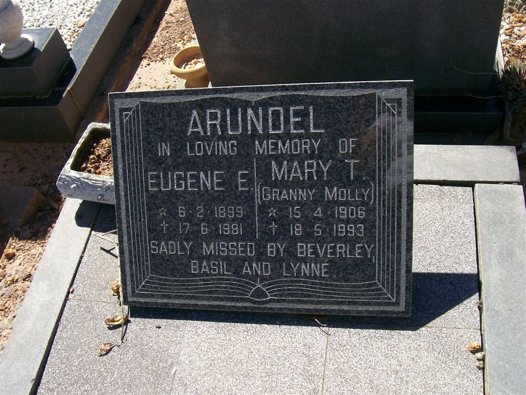 ARUNDEL Eugene E. 1899-1981 &amp; Mary T. 1906-1993