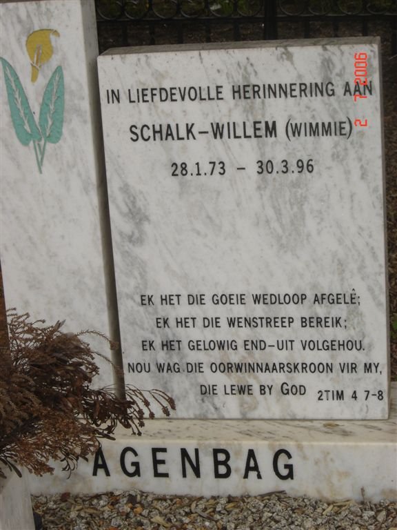 AGENBAG  Schalk Willem 1973-1996