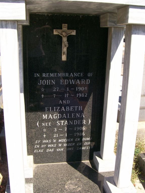 ASPELING John Edward 1904-1982 &amp; Elizabeth Magdalena STANDER 1906-1986
