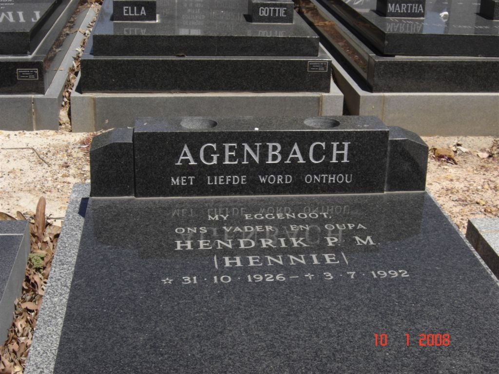 AGENBACH Hendrik P.M. 1926-1992