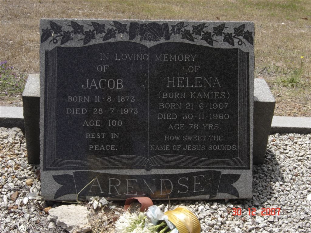 ARENDSE Jacob 1873-1973 &amp; Helena KAMIES 1907-1960