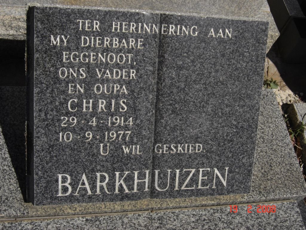BARKHUIZEN Chris 1914-1977