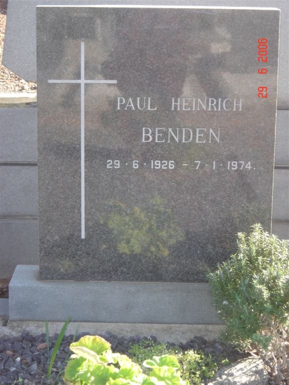 BENDEN Paul Heinrich 1926-1974
