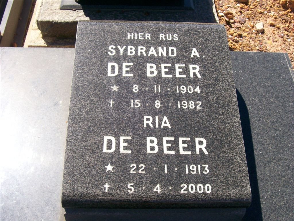 BEER Sybrand A., de 1904-1982 &amp; Ria 1913-2000